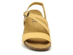 Art I BREATHE 1045 Jaune Sandales Plates Femme