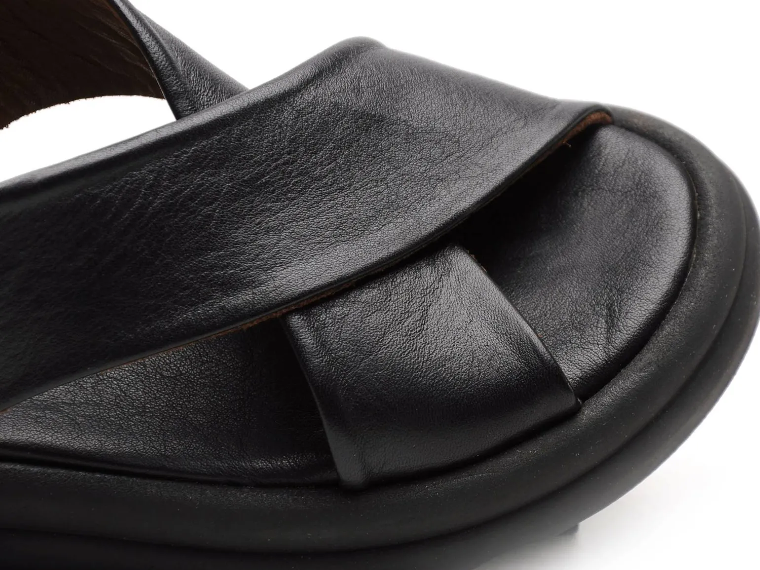 BUENO GAEL Noir Sandales Plates Femme