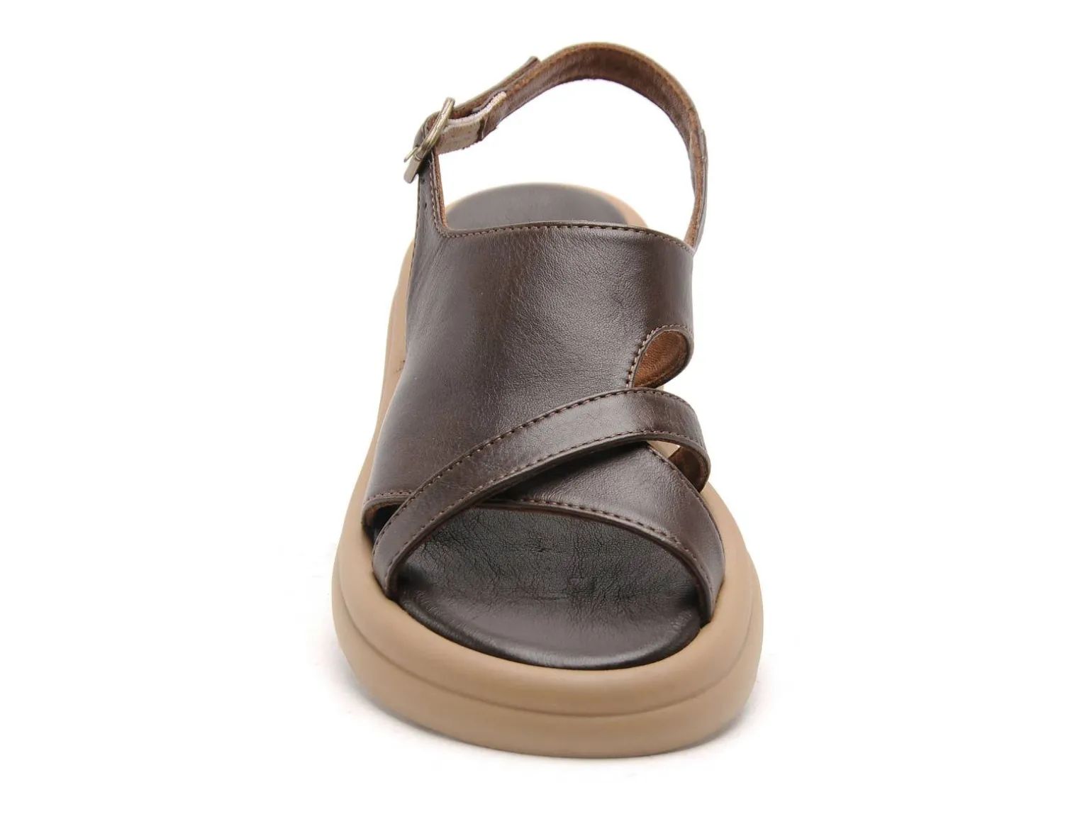 BUENO GRIVE Marron Sandales Plates Femme