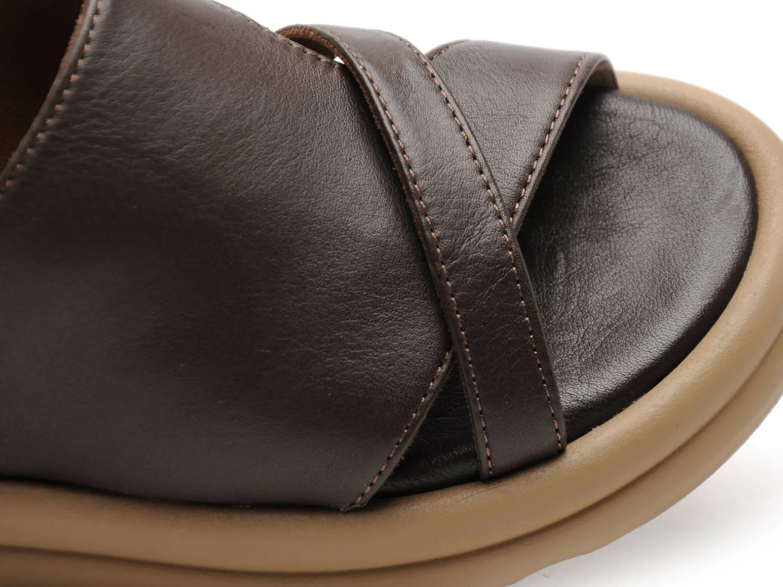BUENO GRIVE Marron Sandales Plates Femme