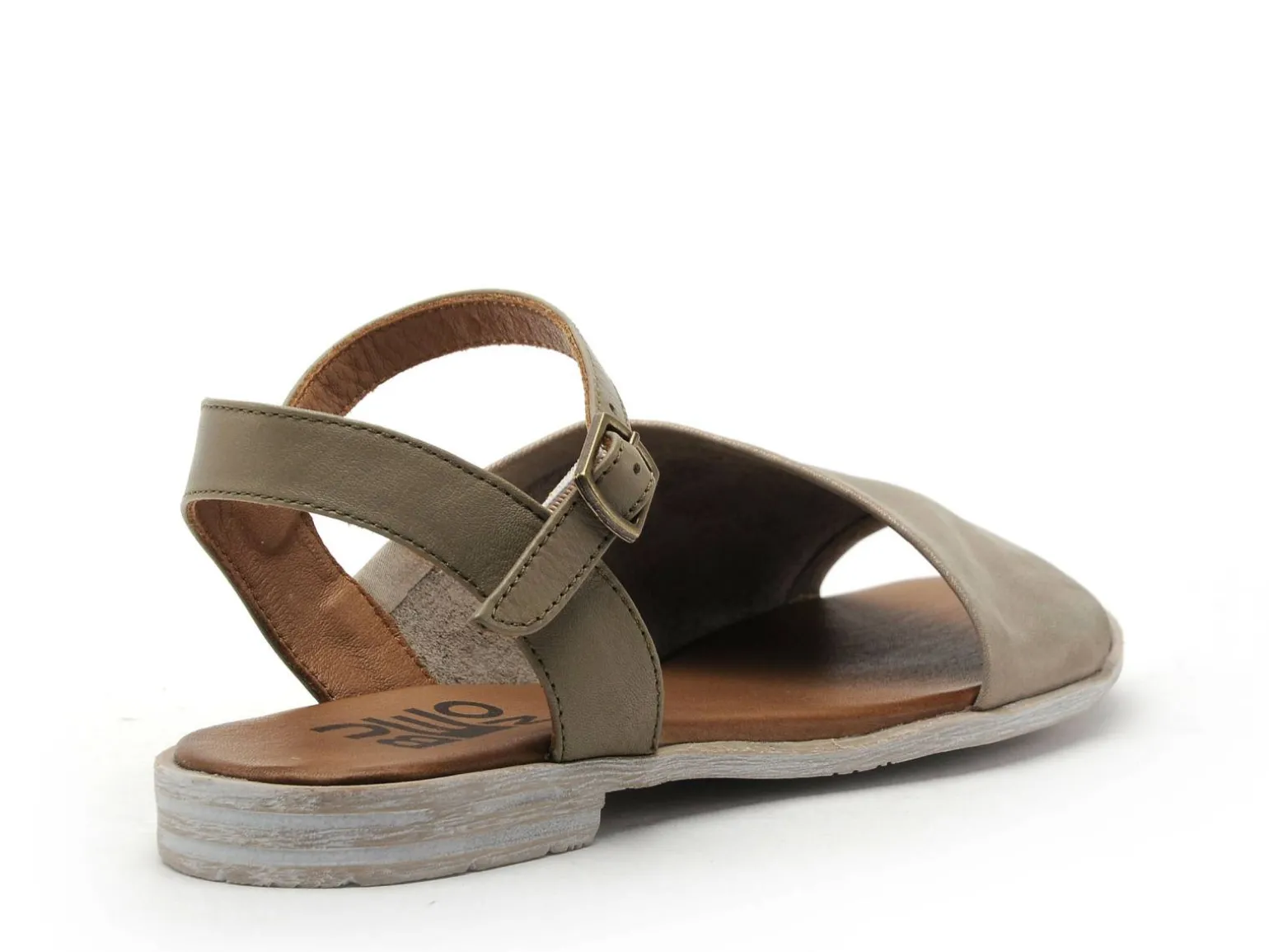 BUENO SANDRA B B025WN5001525034 Kaki Sandales Plates Femme