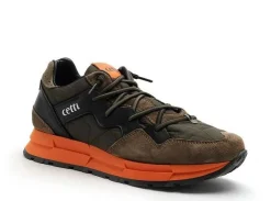 Cetti C1327 Kaki Baskets Basses Homme