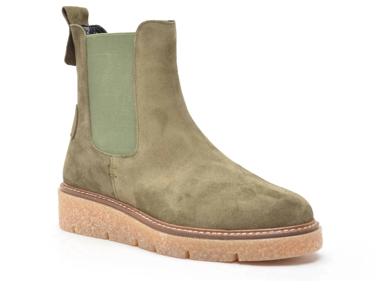 Coco Abricot EBERBACH Chelsea Kaki Boots et Bottines à Talons Femme