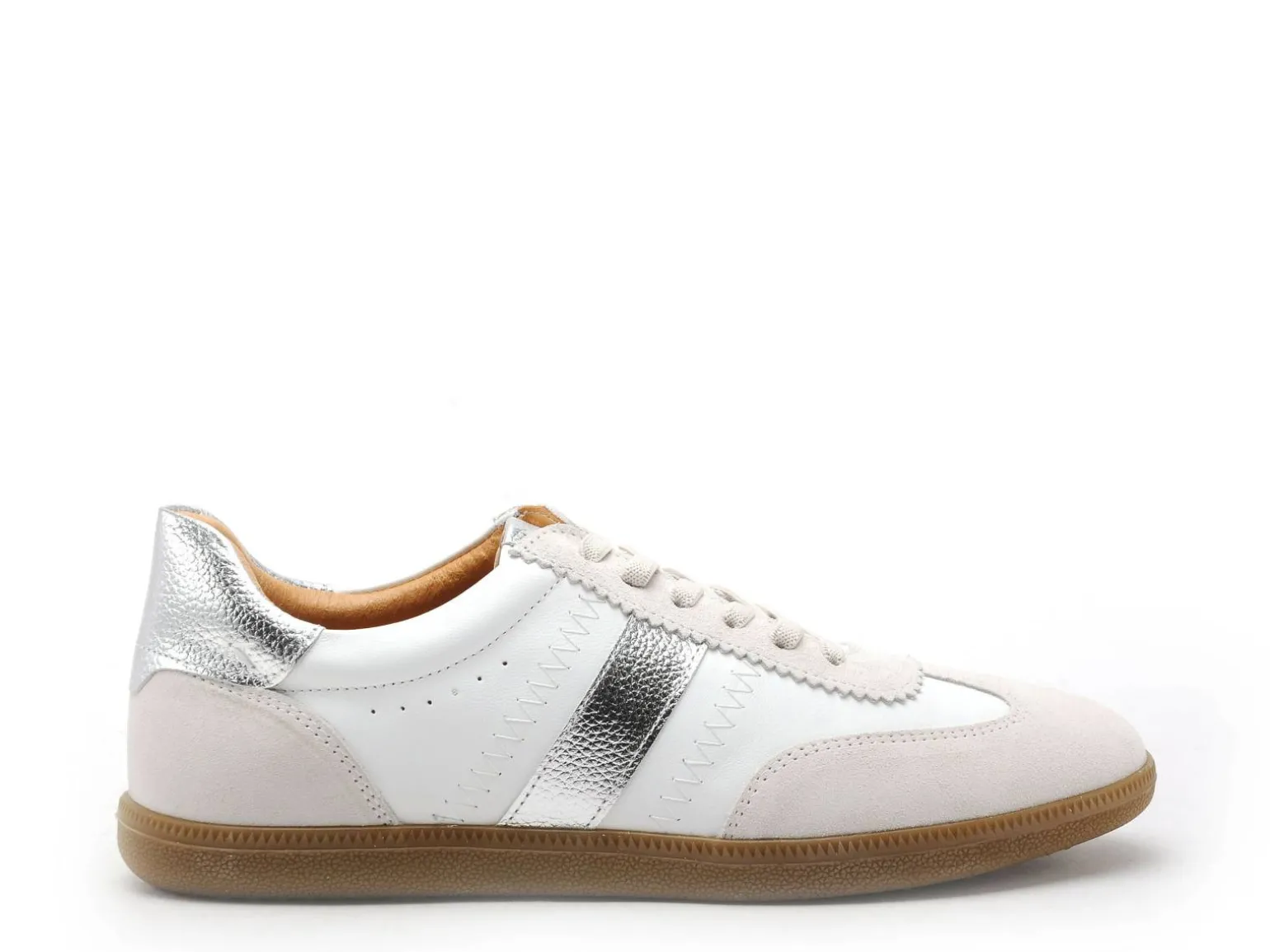 Coco Abricot ESCOULIS Blanc Baskets Basses Femme