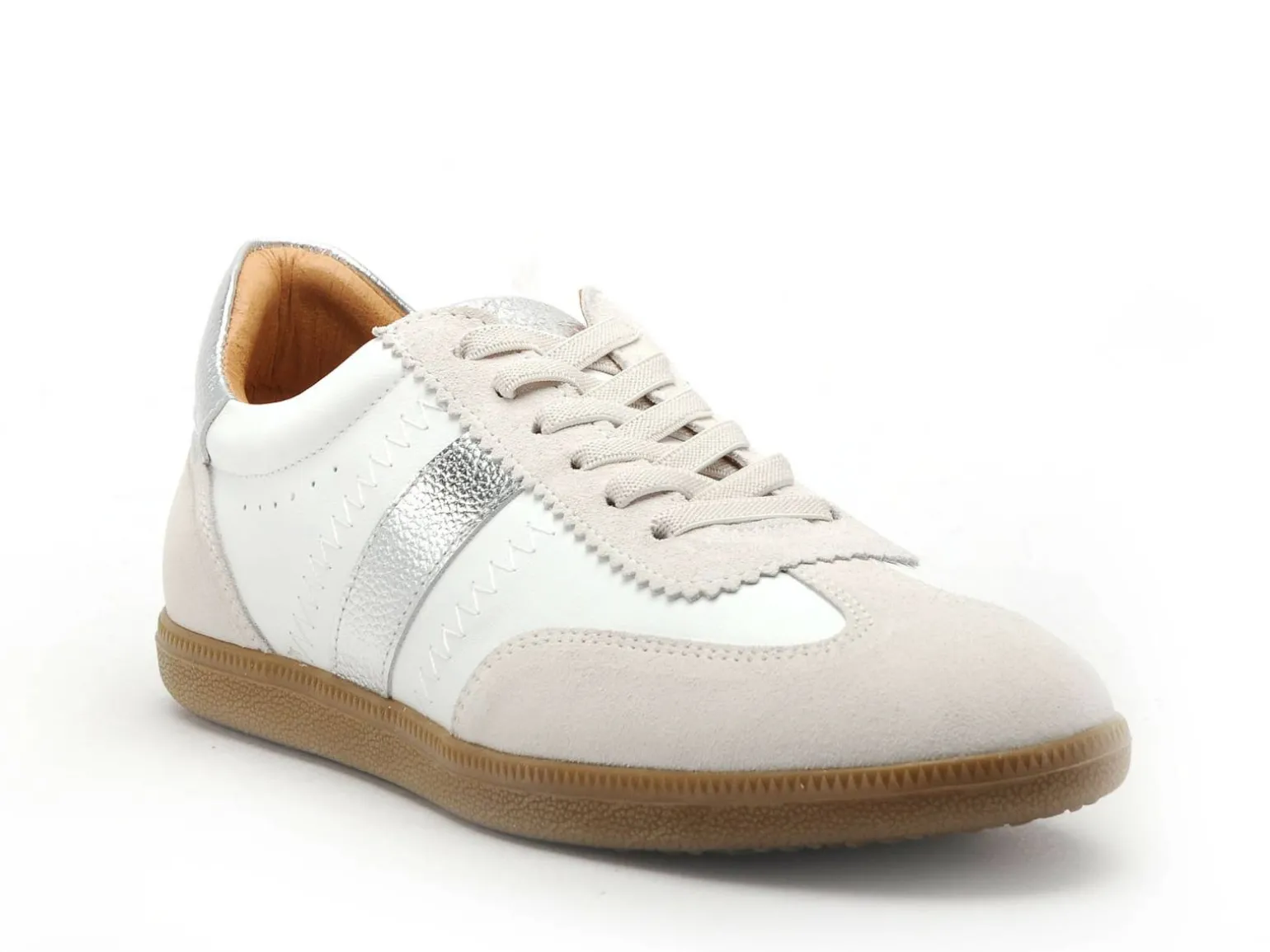 Coco Abricot ESCOULIS Blanc Baskets Basses Femme