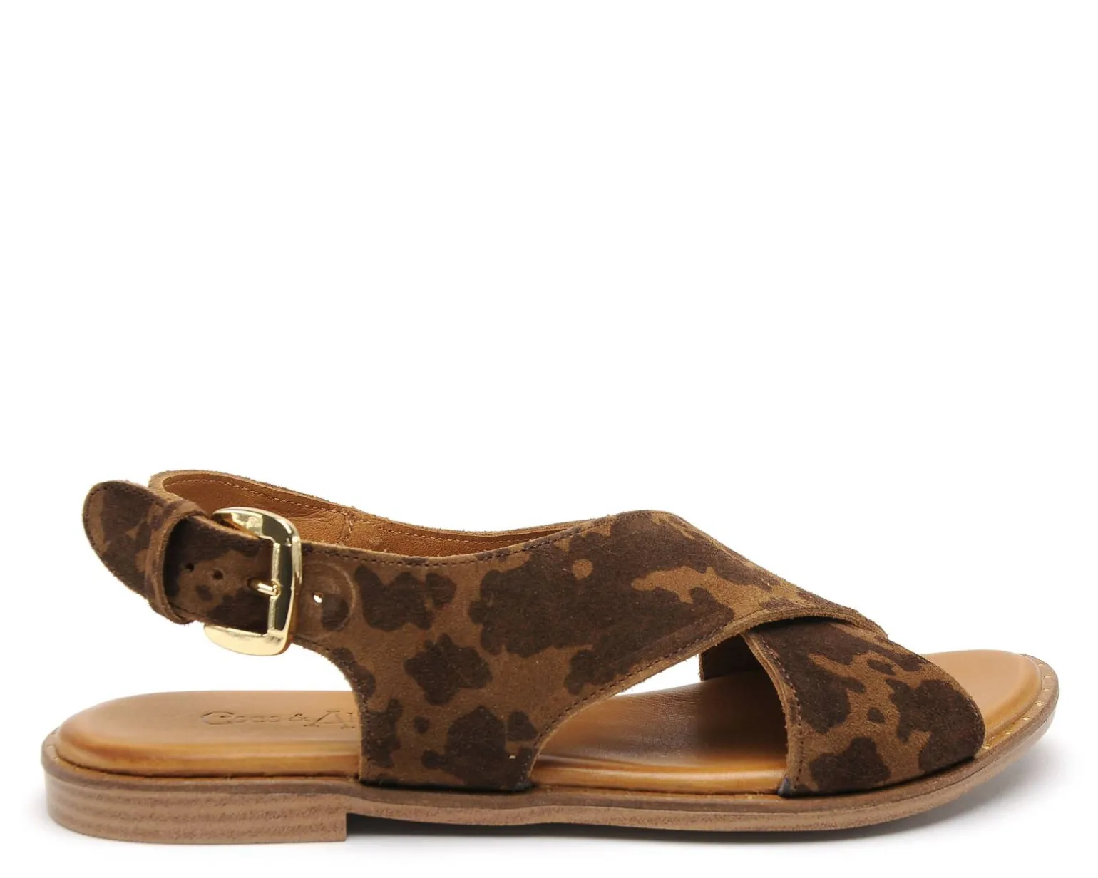 Coco Abricot MAGNIERES Marron Sandales Plates Femme