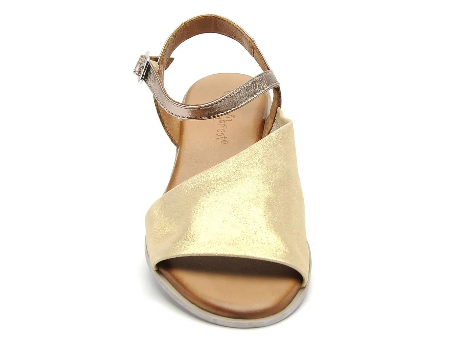 Coco Abricot MALBO Or Sandales Plates Femme