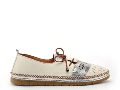 Coco Abricot MIRVAUX Blanc Mocassins Femme
