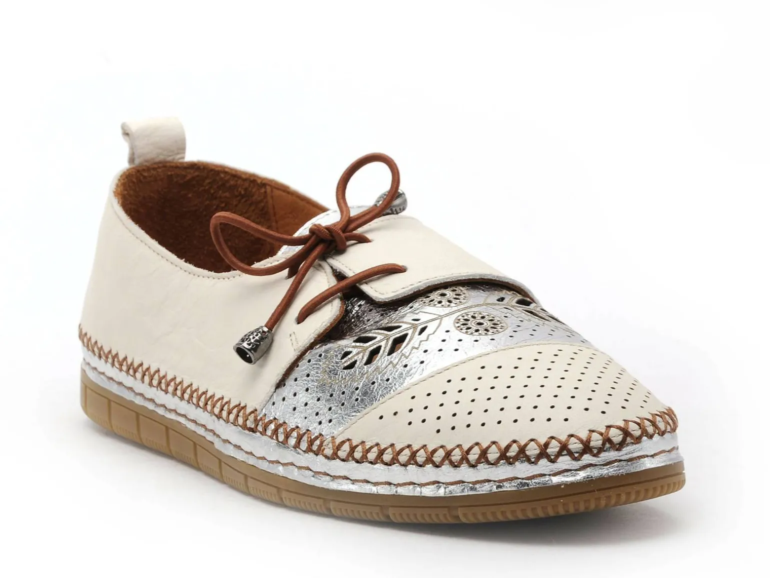 Coco Abricot MIRVAUX Blanc Mocassins Femme