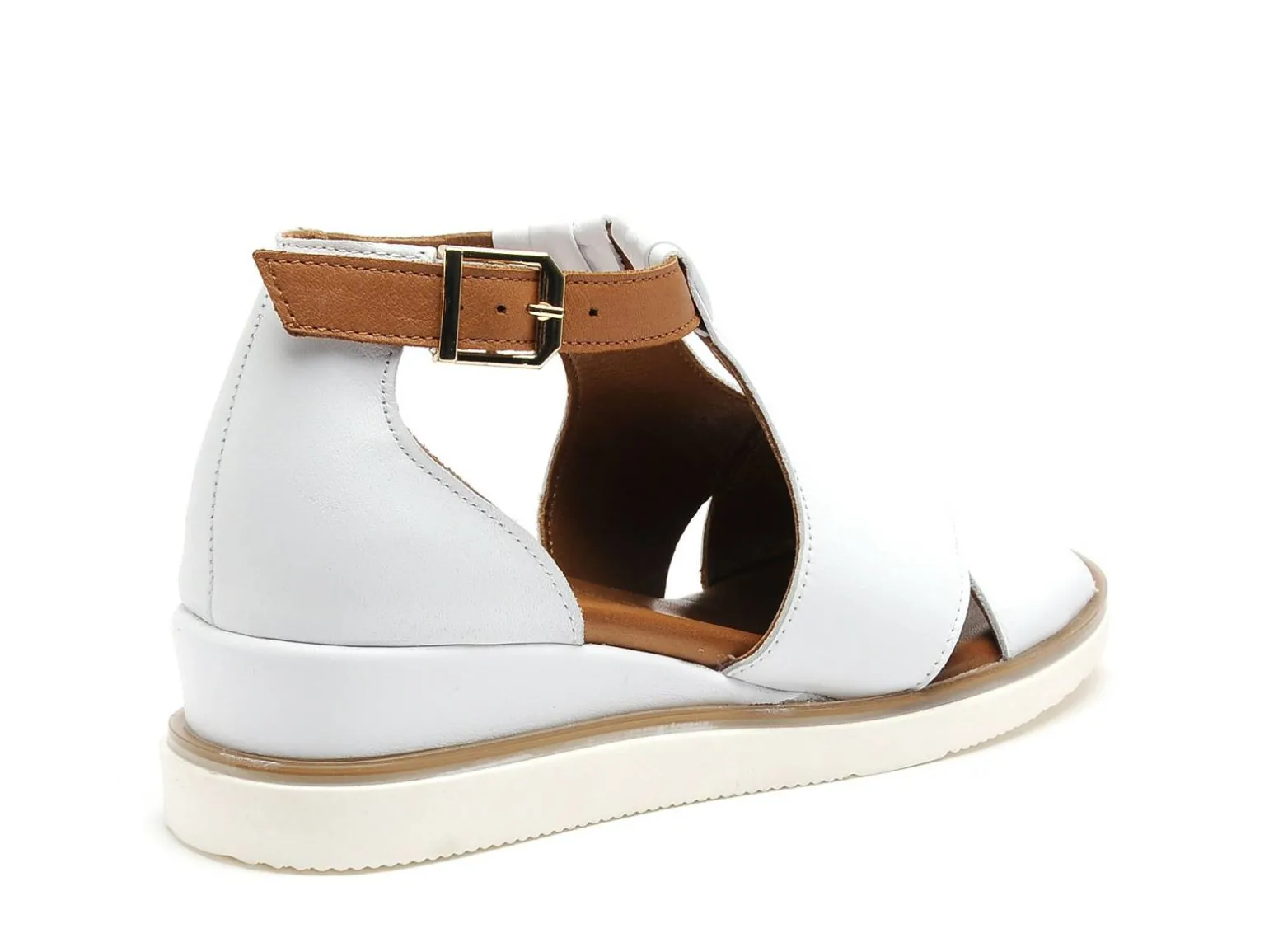 Coco Abricot MISSILLAC Blanc Sandales Plates Femme