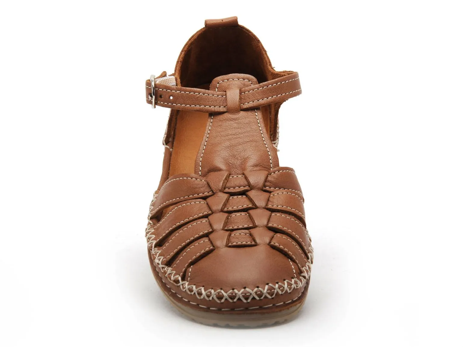 Coco Abricot MUSIGNY Marron Sandales Plates Femme