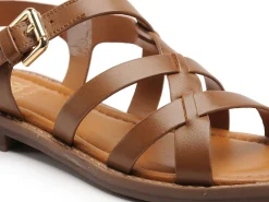 Dorking D9730 Marron Sandales Plates Femme