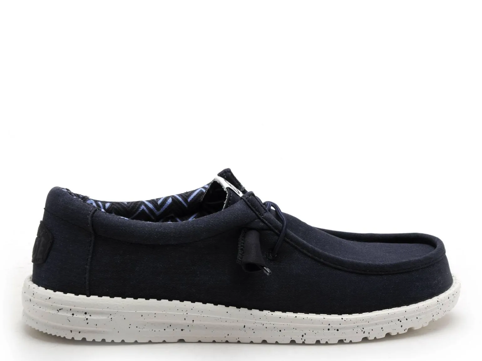 DUDE WALLY STRETCH CANVAS Bleu Mocassins Homme