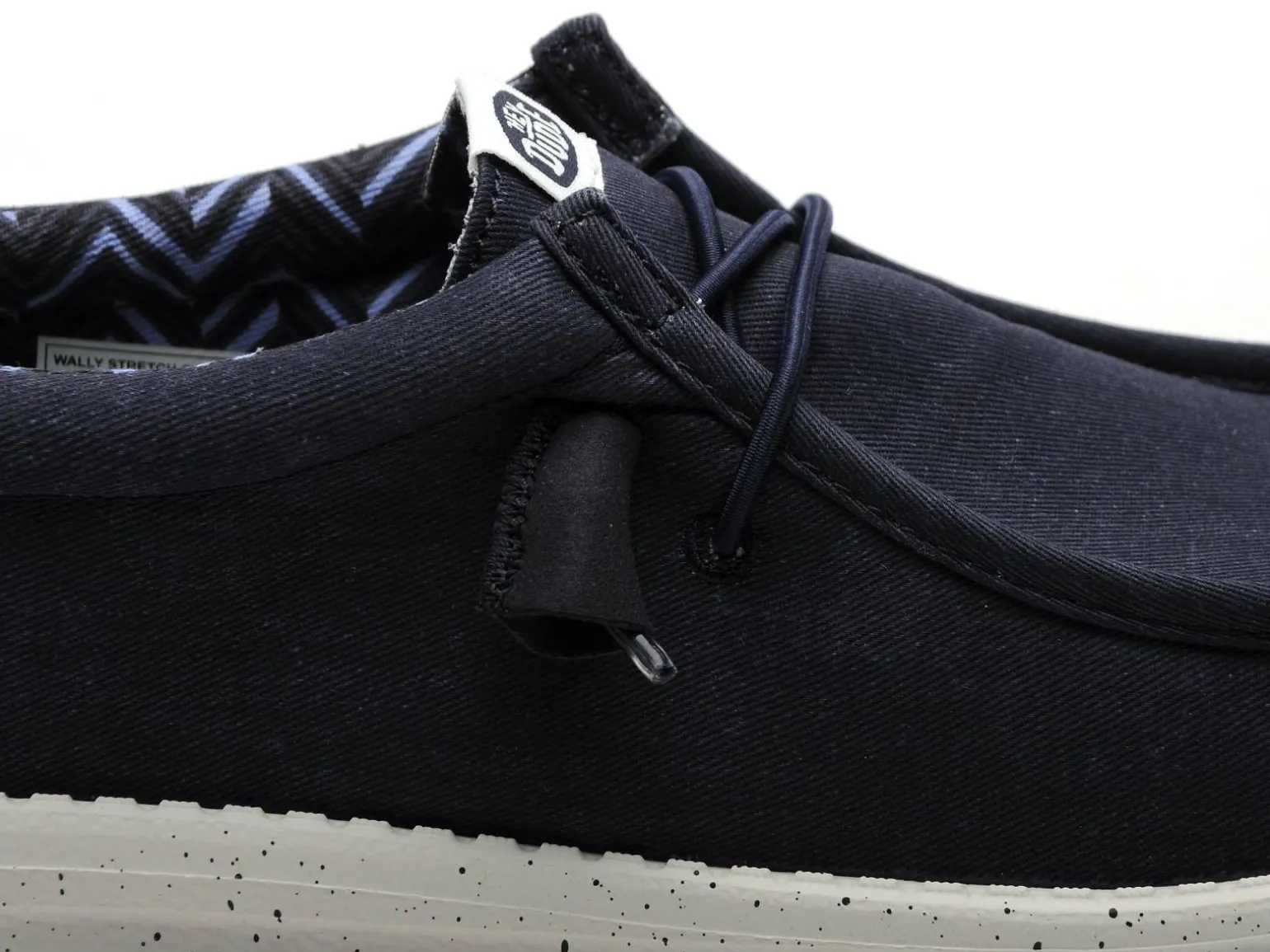 DUDE WALLY STRETCH CANVAS Bleu Mocassins Homme