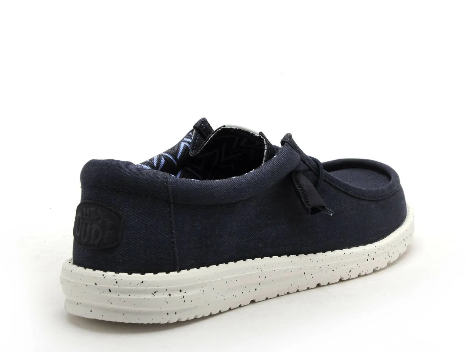 DUDE WALLY STRETCH CANVAS Bleu Mocassins Homme