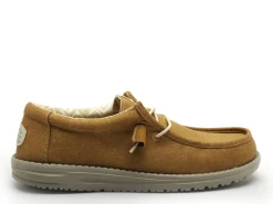 DUDE WALLY STRETCH CANVAS Marron Mocassins Homme