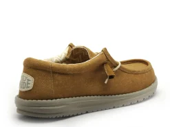 DUDE WALLY STRETCH CANVAS Marron Mocassins Homme