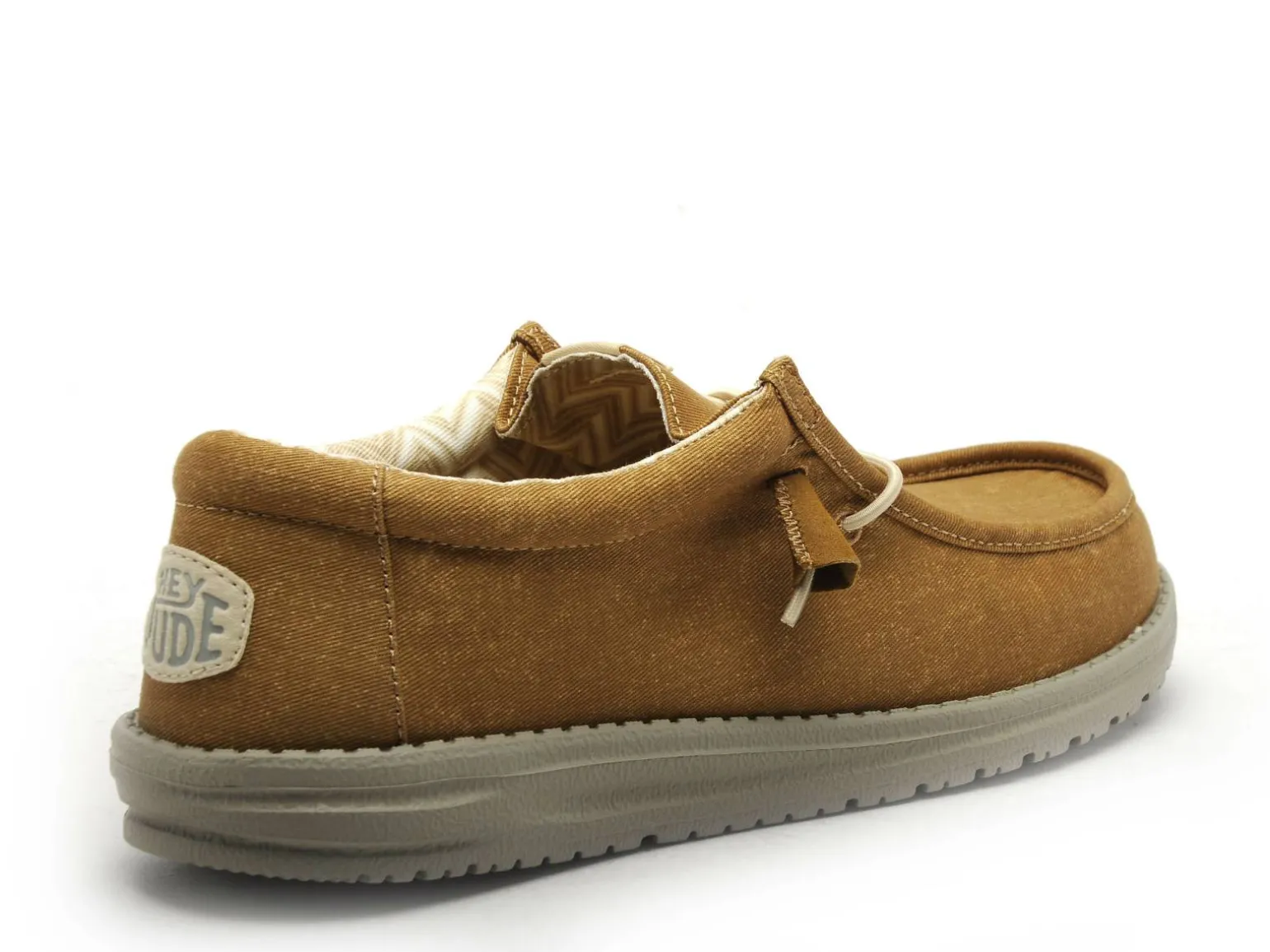 DUDE WALLY STRETCH CANVAS Marron Mocassins Homme