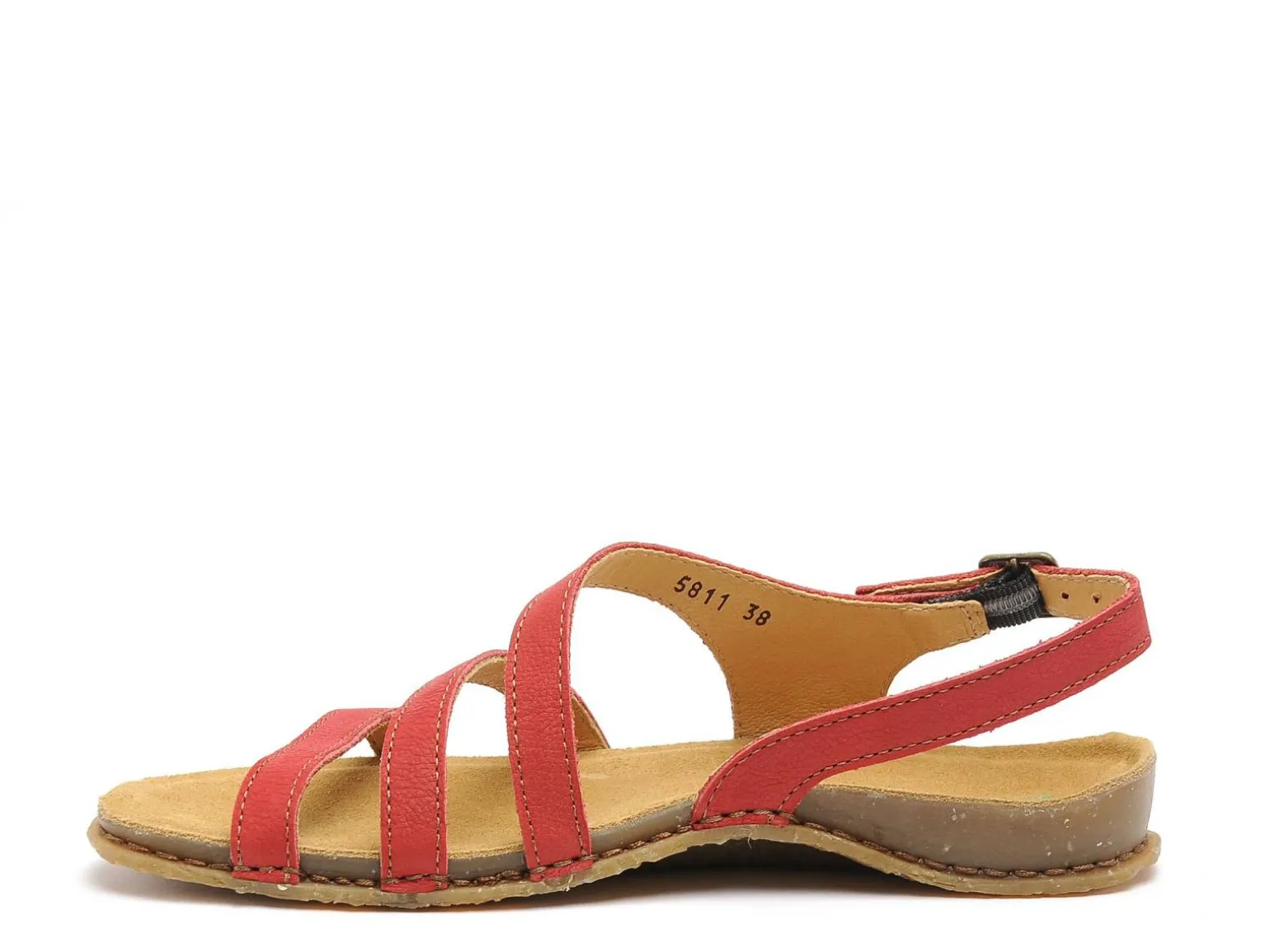 El Naturalista PANGLAO N5811 Rouge Sandales Plates Femme