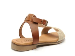 Eva Frutos 3052 Beige Sandales Plates Femme