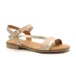 Eva Frutos 3015 Beige Sandales Plates Femme