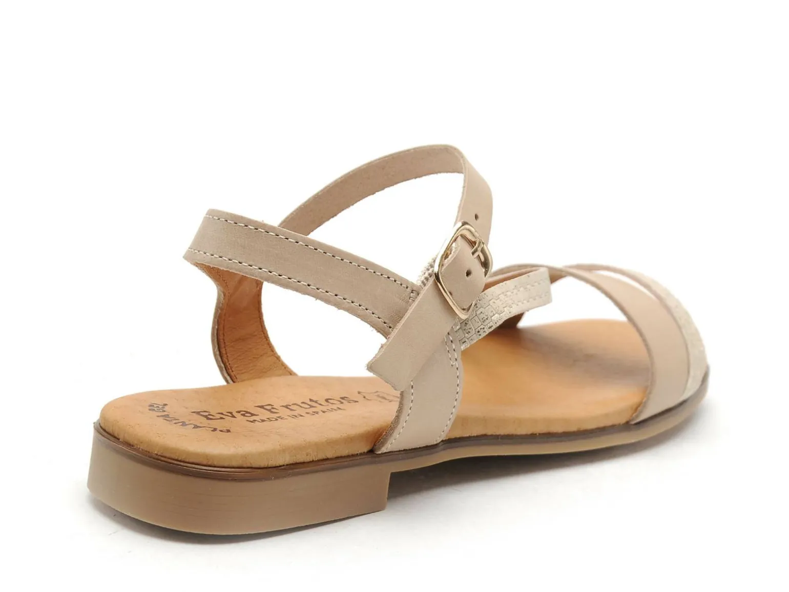 Eva Frutos 3015 Beige Sandales Plates Femme