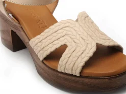 Eva Frutos 5631 Beige Sandales à Talons Femme