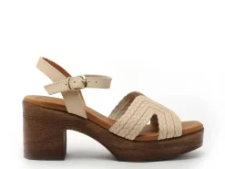Eva Frutos 5631 Beige Sandales à Talons Femme