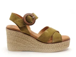 Eva Frutos 5816 Kaki Sandales à Talons Femme