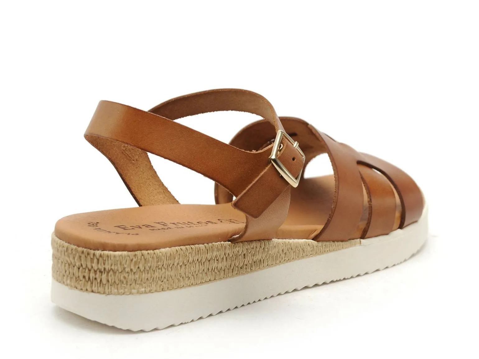 Eva Frutos 4222 Marron Sandales Plates Femme