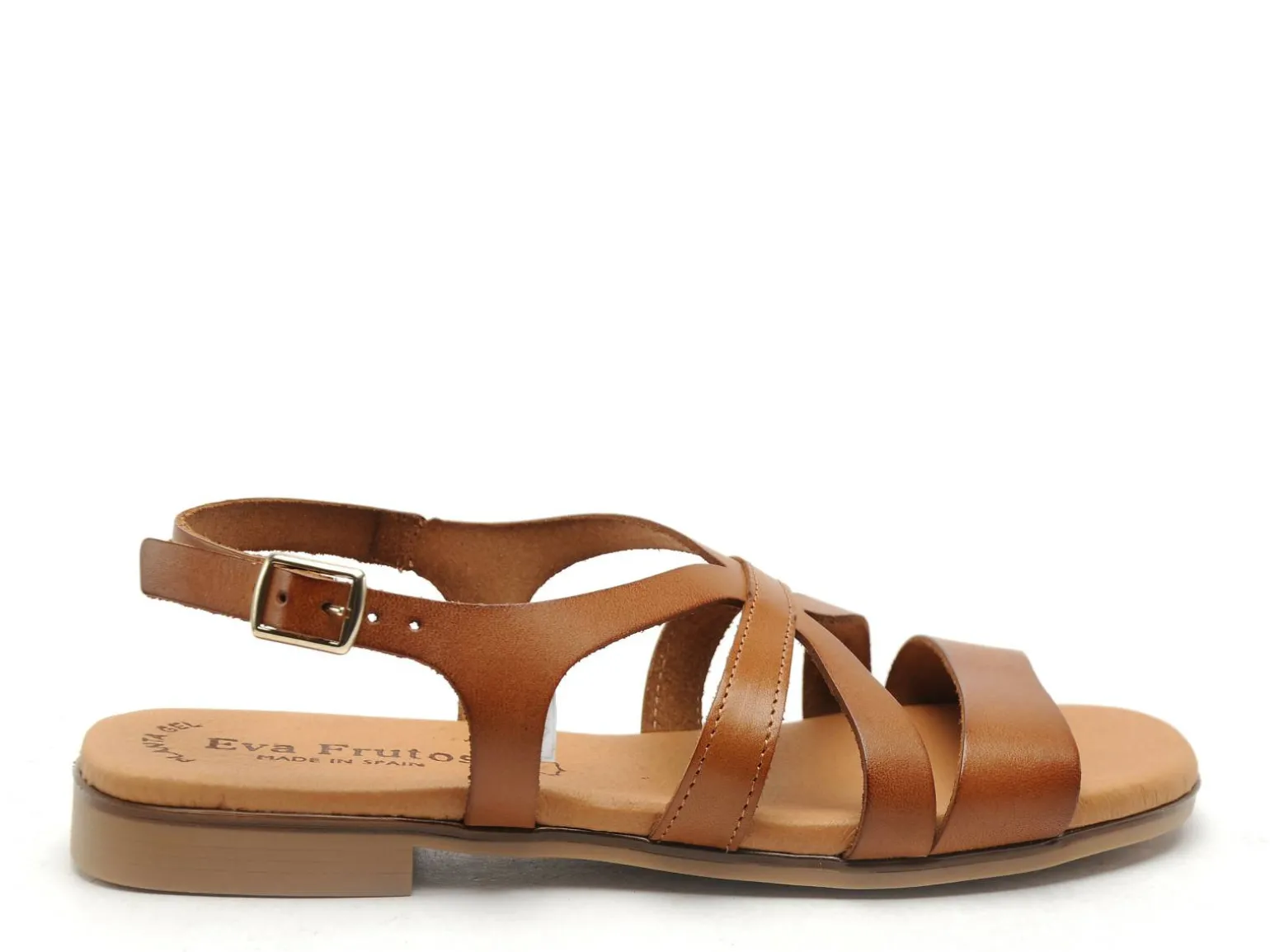 Eva Frutos 3060 Marron Sandales Plates Femme
