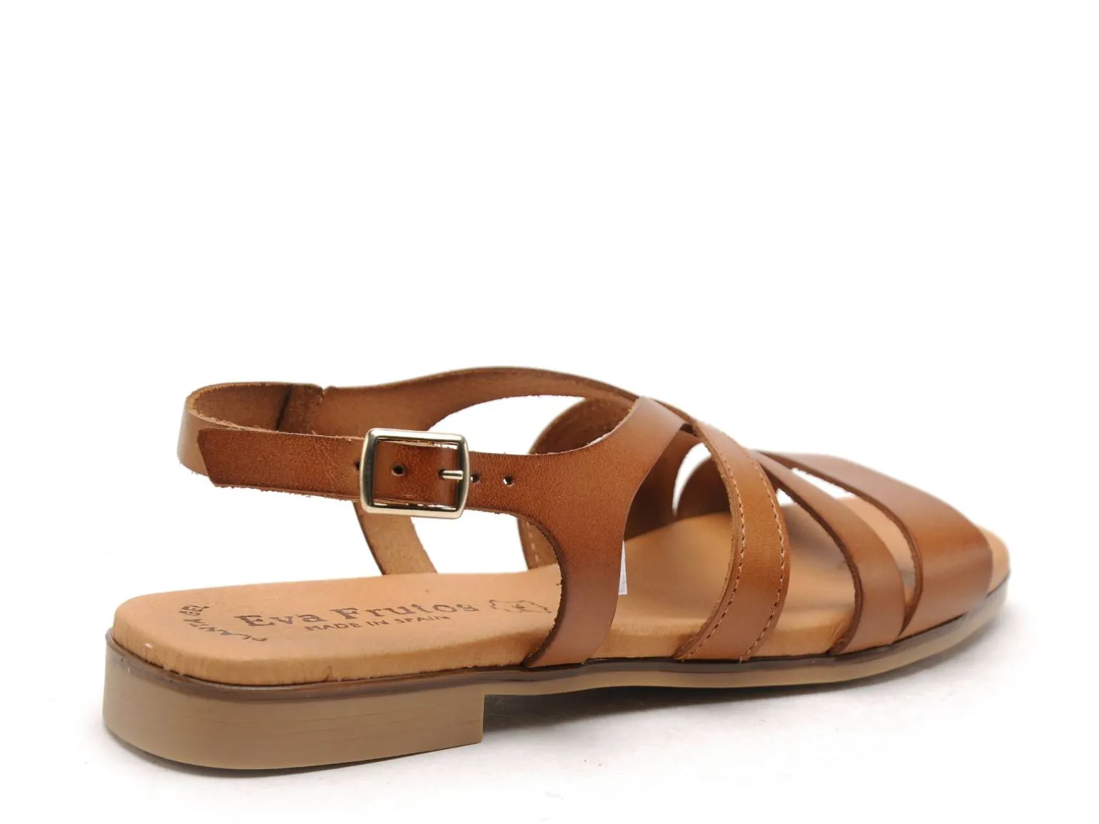 Eva Frutos 3060 Marron Sandales Plates Femme