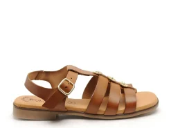 Eva Frutos 3023 Marron Sandales Plates Femme