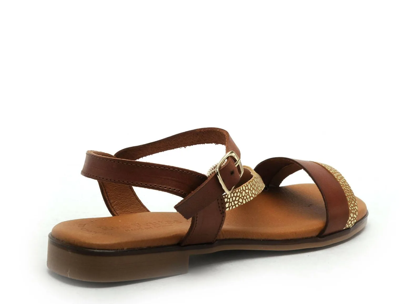 Eva Frutos 3015 Marron Sandales Plates Femme