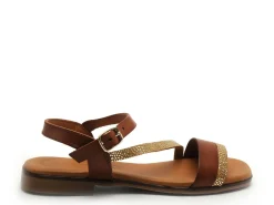 Eva Frutos 3015 Marron Sandales Plates Femme