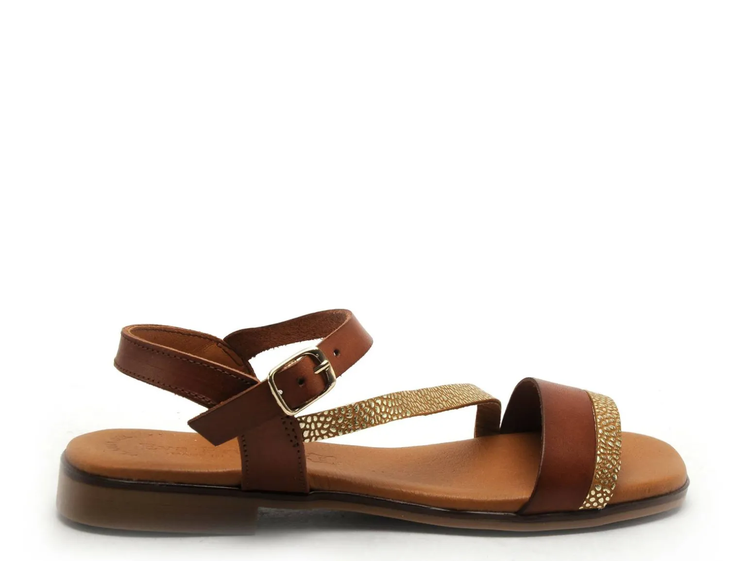 Eva Frutos 3015 Marron Sandales Plates Femme
