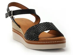 Eva Frutos 569 Noir Sandales à Talons Femme
