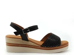 Eva Frutos 569 Noir Sandales à Talons Femme