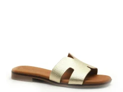 Eva Frutos 3053 Or Mules et Sabots Plats Femme