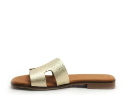 Eva Frutos 3053 Or Mules et Sabots Plats Femme