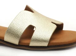 Eva Frutos 3053 Or Mules et Sabots Plats Femme
