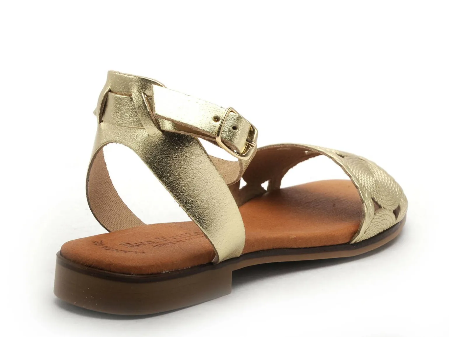 Eva Frutos 3056 Or Sandales Plates Femme