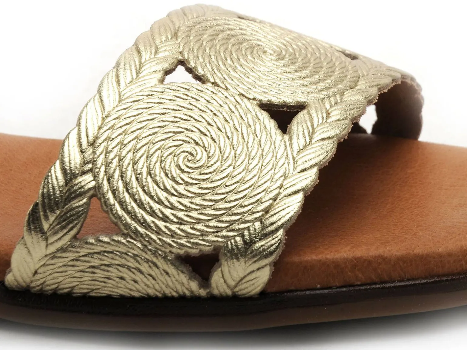 Eva Frutos 3056 Or Sandales Plates Femme