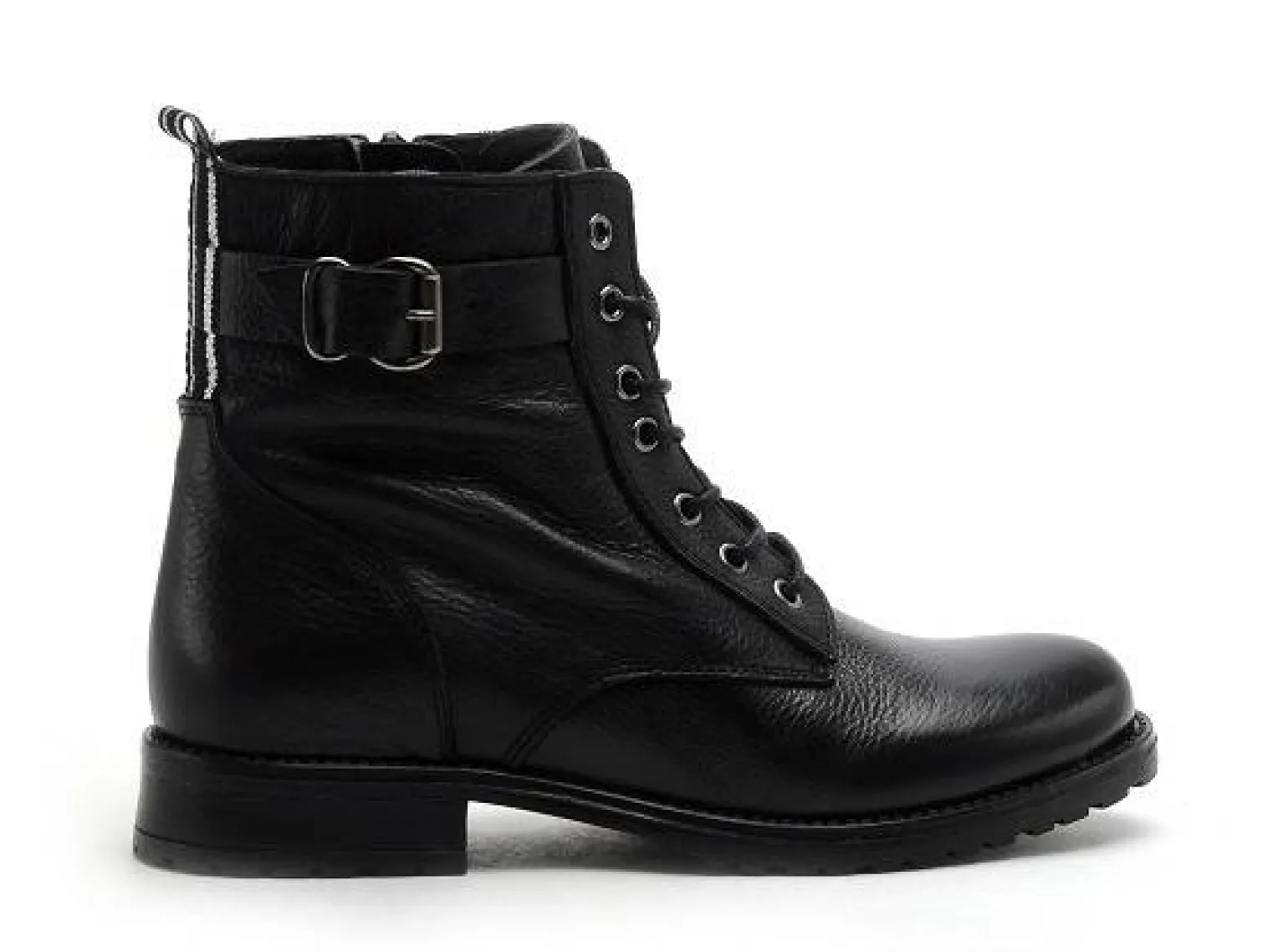 Fricote 40544BON1 TIRETTE CUIR Noir Boots et Bottines Plates Femme
