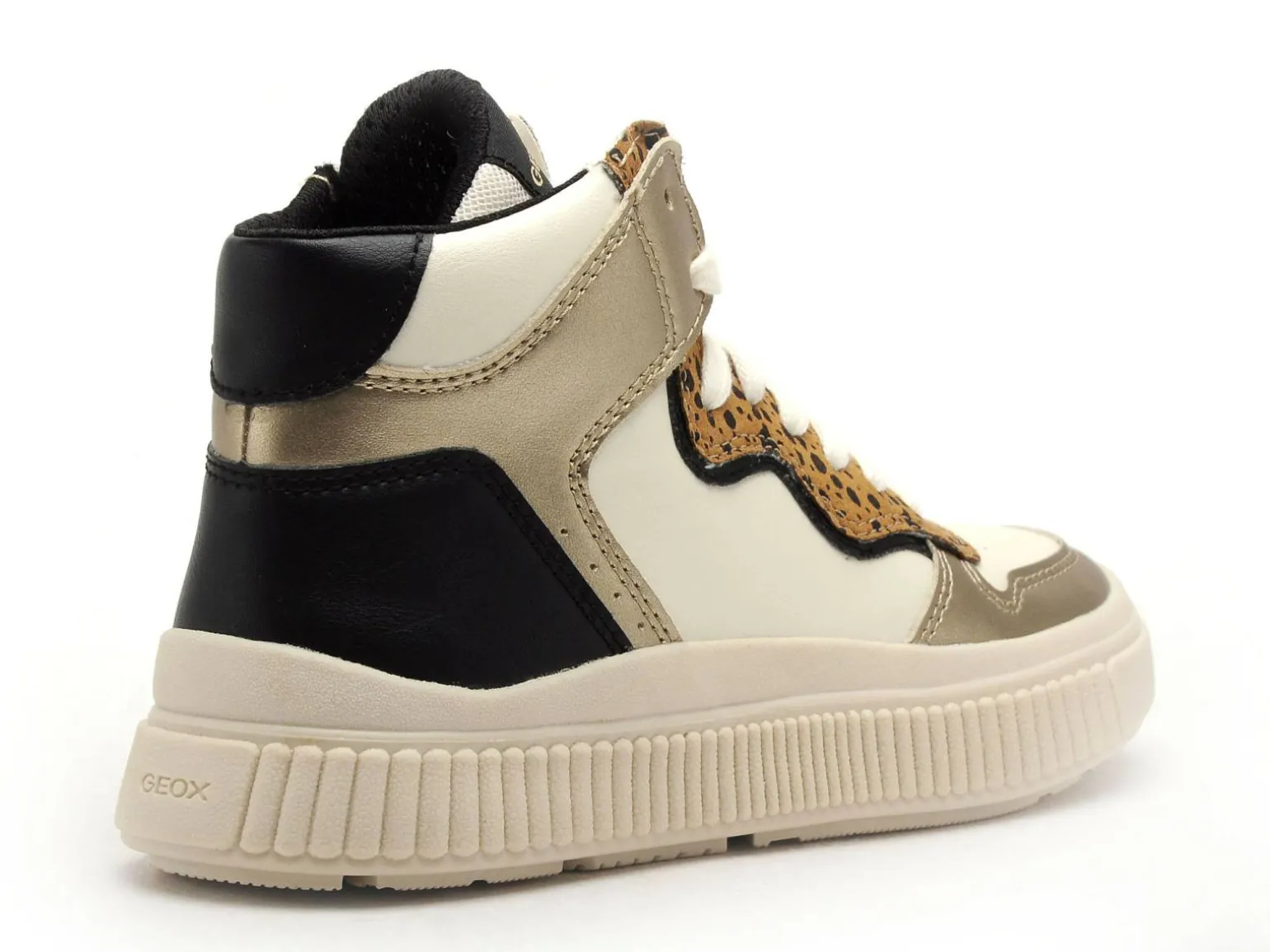 Geox BASKETS J LAQUINNY GIRL J56M3B Blanc Baskets Montantes Fille