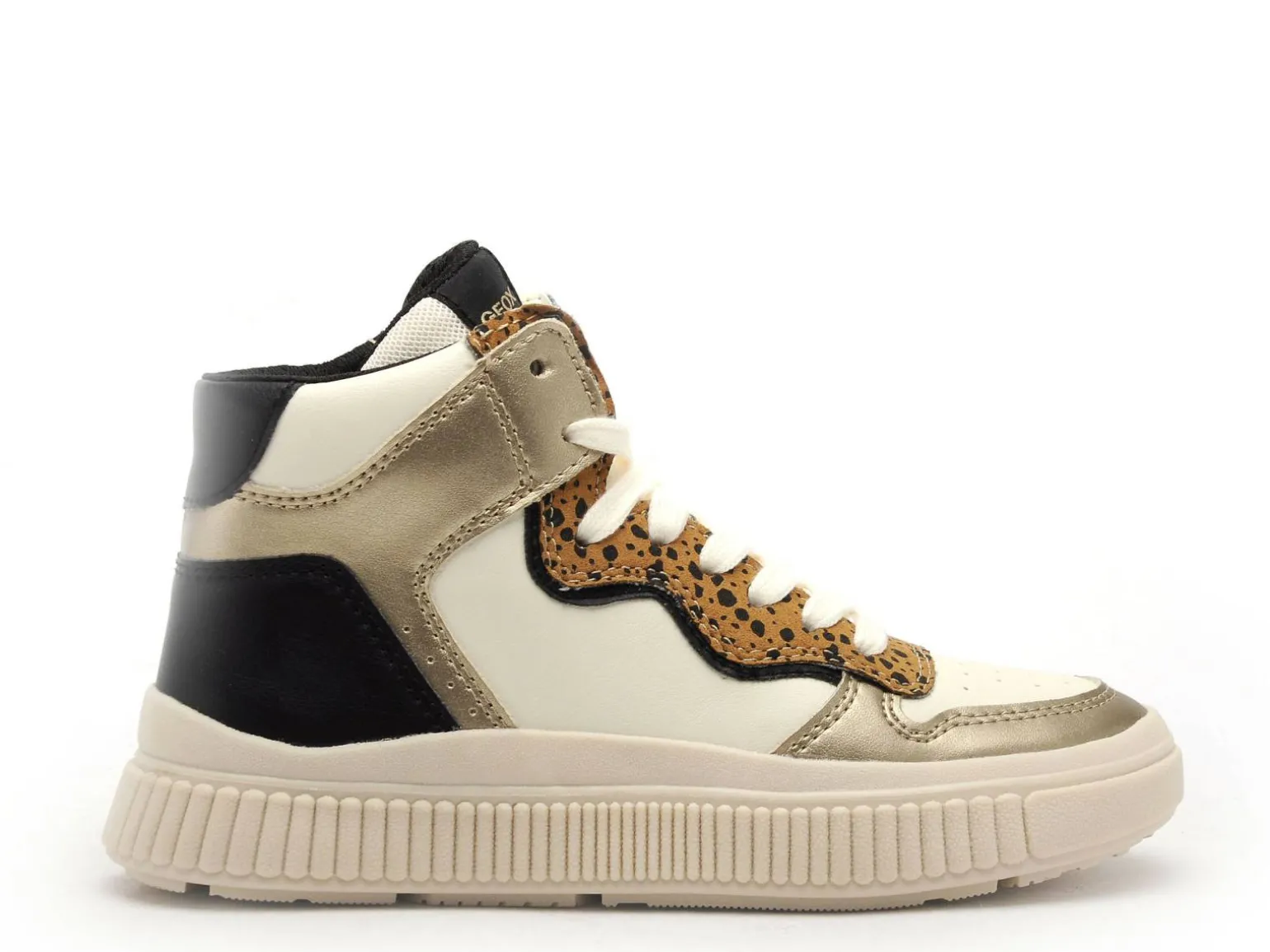 Geox BASKETS J LAQUINNY GIRL J56M3B Blanc Baskets Montantes Fille