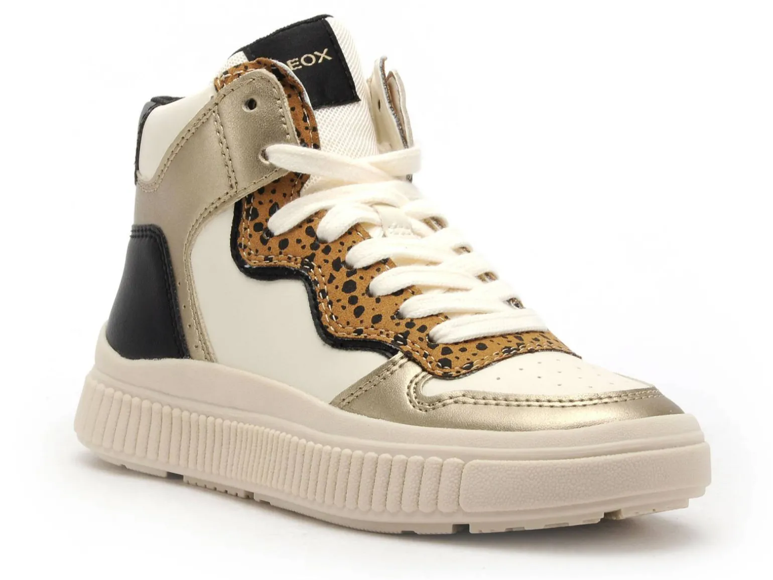 Geox BASKETS J LAQUINNY GIRL J56M3B Blanc Baskets Montantes Fille
