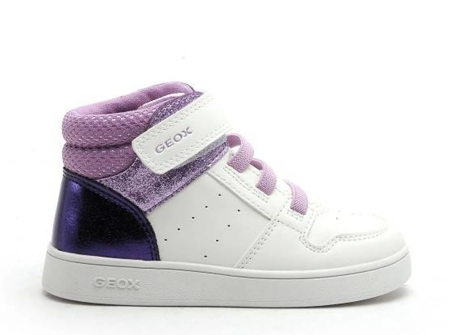 Geox B ECLYPER GIRL B465MA Blanc Baskets Montantes Fille