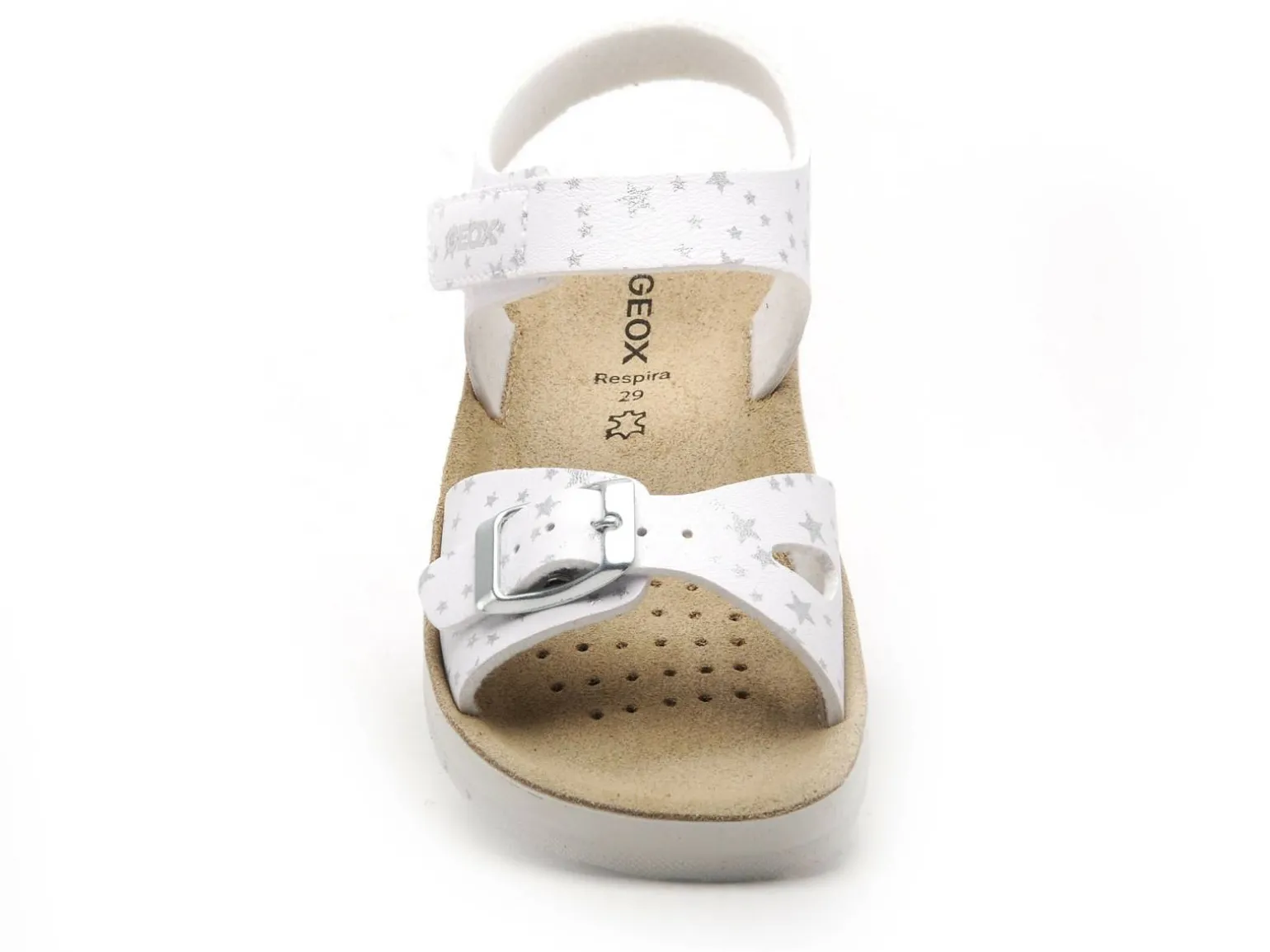 Geox J SANDAL COSTAREI GI J15EAB Blanc Sandales Fille