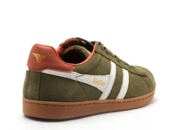 Gola EQUIPE II SUEDE CMB387 Kaki Baskets Basses Homme